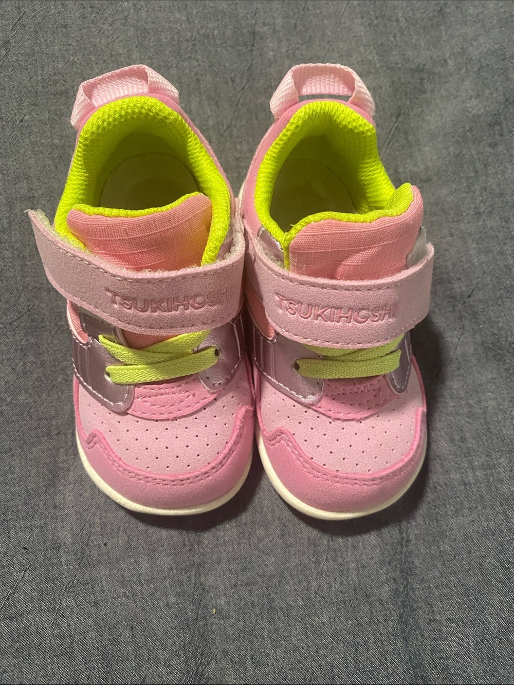 Tsukihoshi Pink with Neon Yellow Accent Kids Sneakers
